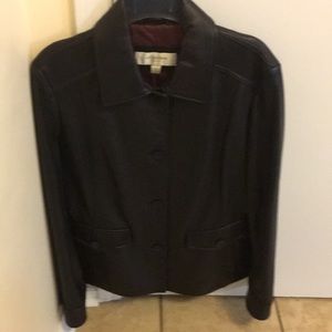 Size Large Liz Claiborne black leather jacket NWOT